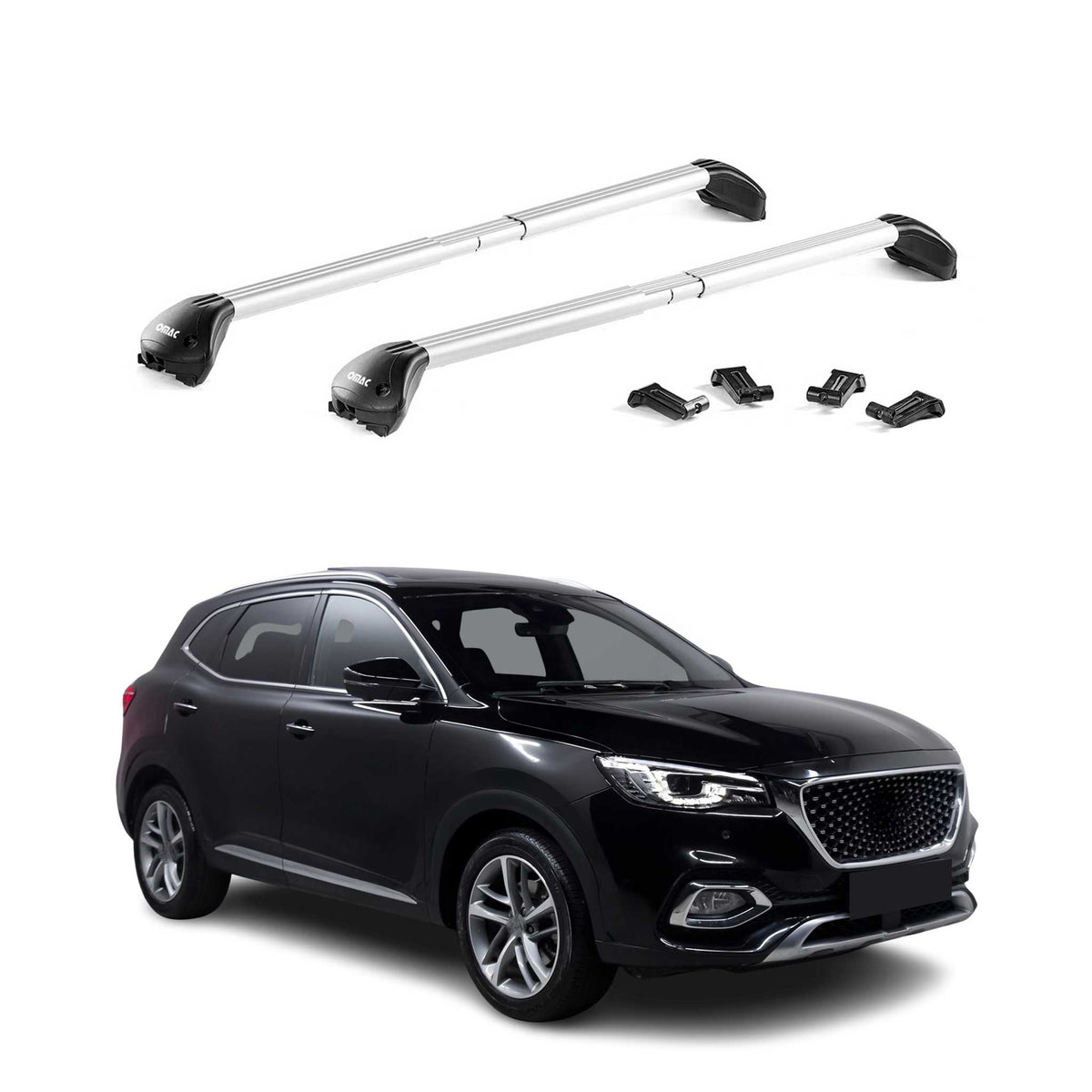 Dachträger Grundtäger für MG HS I 2018-2024 100kg Aluminium Silber 2 tlg ABE