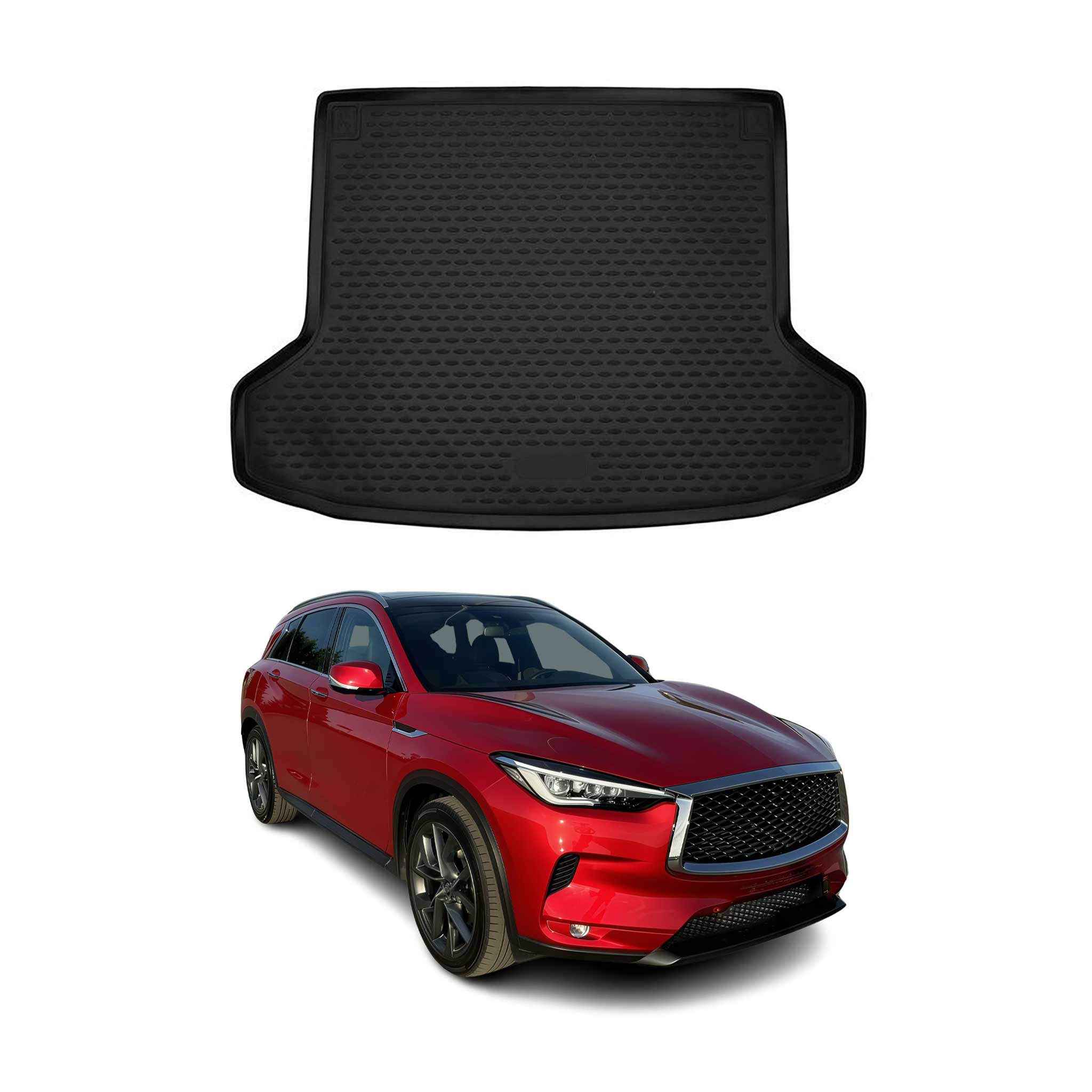 Kofferraummatte Kofferraumwanne für Infiniti QX50 2018-2021 Gummi TPE Schwarz