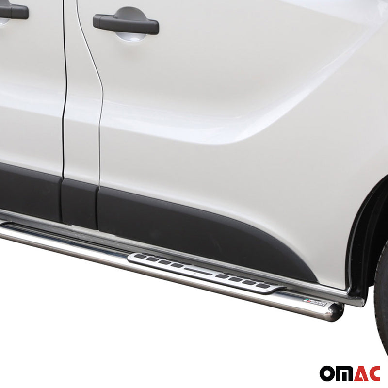 Edelstahl Seitenschweller Schwellerrohre für Opel Vivaro 2014-2018 Kurzer Silber