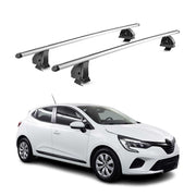 Alu Dachträger für Renault Clio V 2019-2026 TÜV T-Nut Abschließbar 2tlg Silber