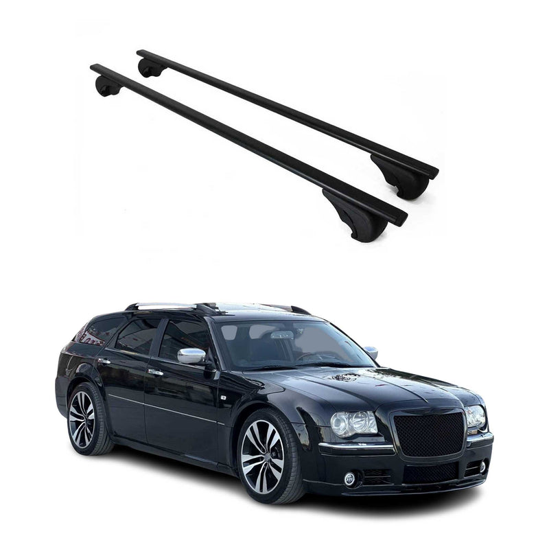 Dachträger Grundtäger für Chrysler 300C Touring 2005-2010 75kg Metall Schwarz 2x