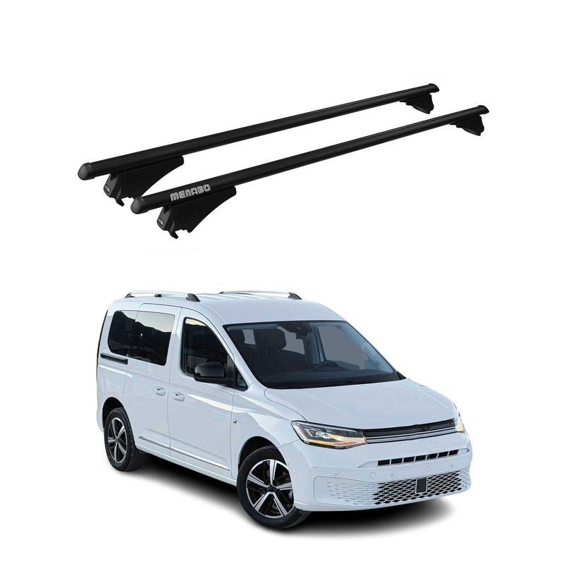 Menabo Dachträger Grundtäger für VW Caddy 2020-2025 75kg Aluminium Schwarz 2 tlg