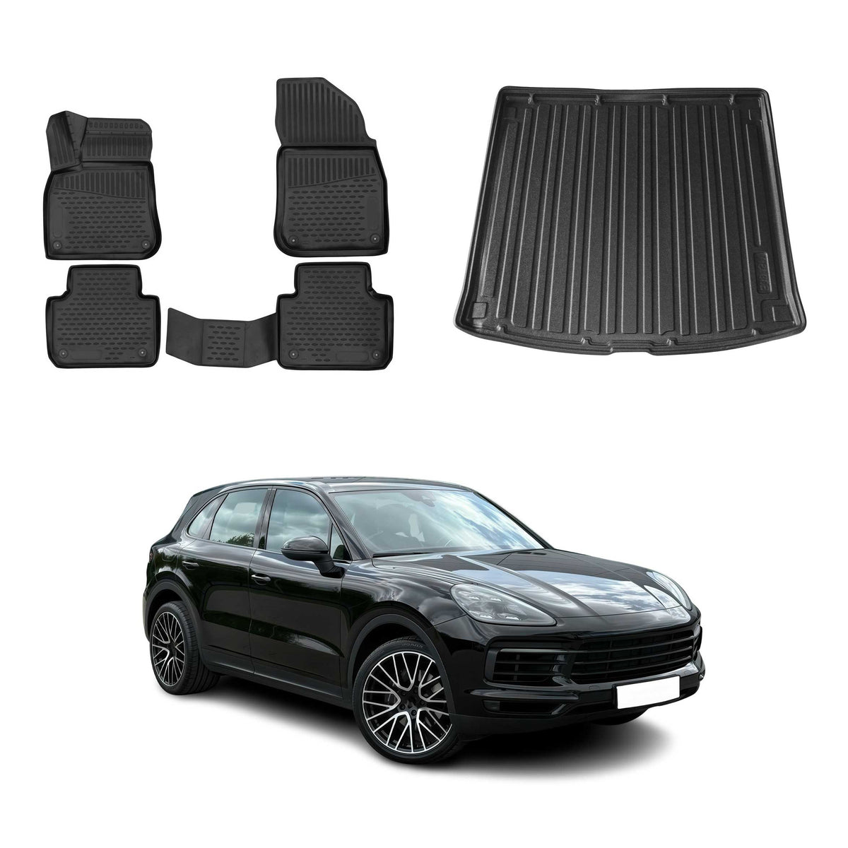 OMAC Fußmatten & Kofferraumwanne Set für Porsche Cayenne mk3 2019-2026