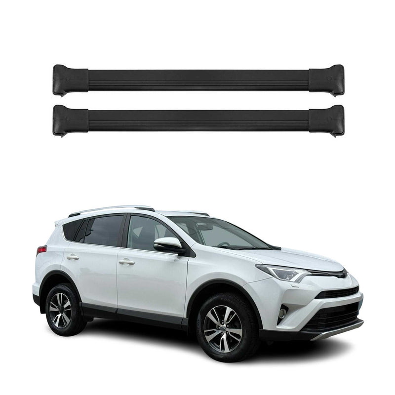 Dachträger Grundtäger für Toyota RAV4 XA40 2012-2015 75kg Alu Schwarz 2 tlg