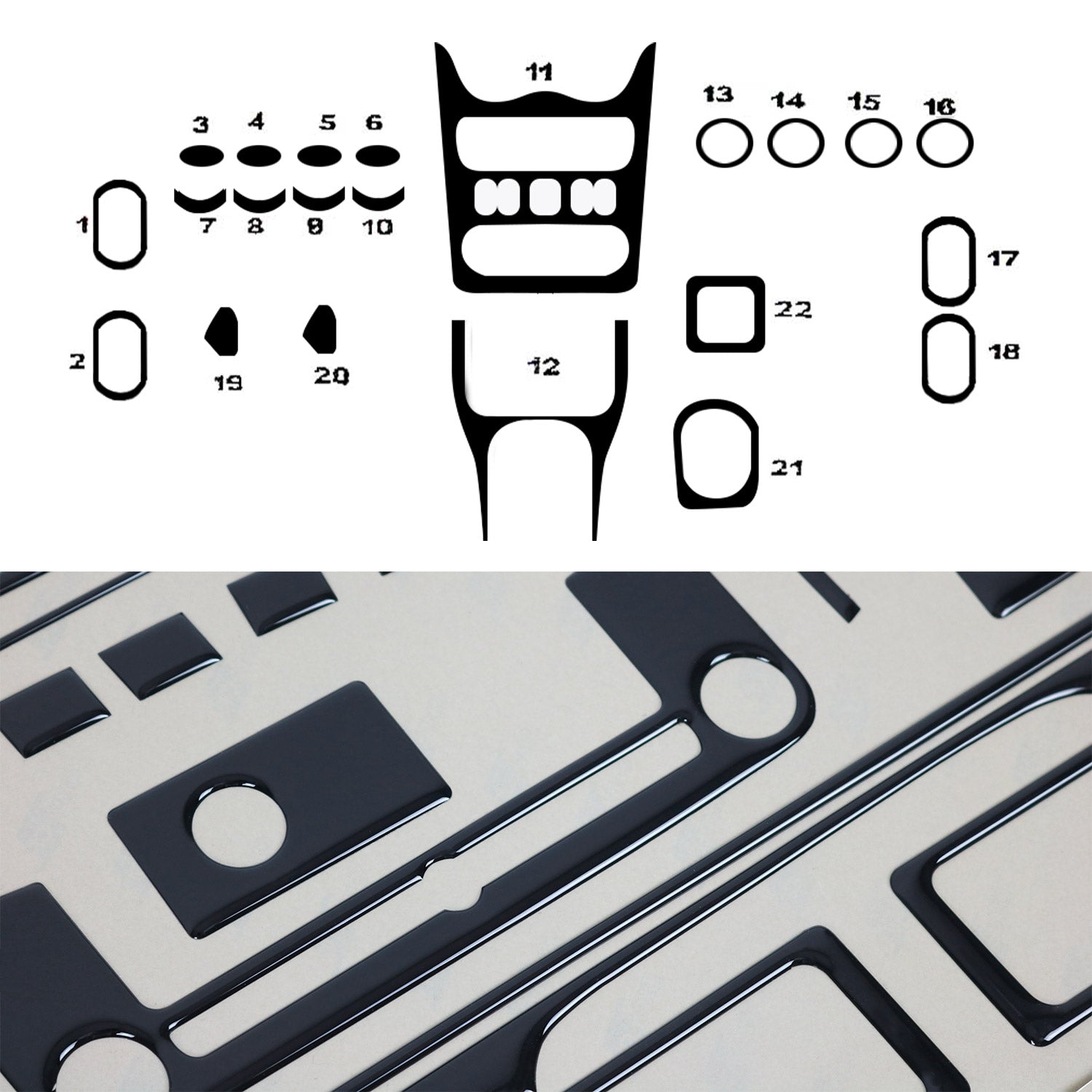 Innenraum Dekor Cockpit für Dacia Sandero 2008-2011 Piano Schwarz Optik 22tlg