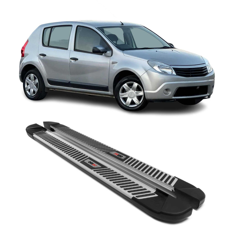 Trittbretter Seitenbretter Seitenschweller für Dacia Sandero 2008-12 Alu Schwarz