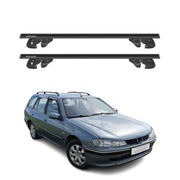 Dachträger Grundtäger für Peugeot 406 Kombi 1995-2004 Alu 90kg TÜV Schwarz 2tlg