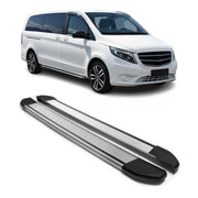 Alu Trittbretter für Mercedes Vito Klasse W447 2014-2026 Extra L3 Langer Grau