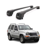 Dachträger Grundträger für Jeep Cherokee KJ 2002-2007 Aluminium 75kg Schwarz 2x
