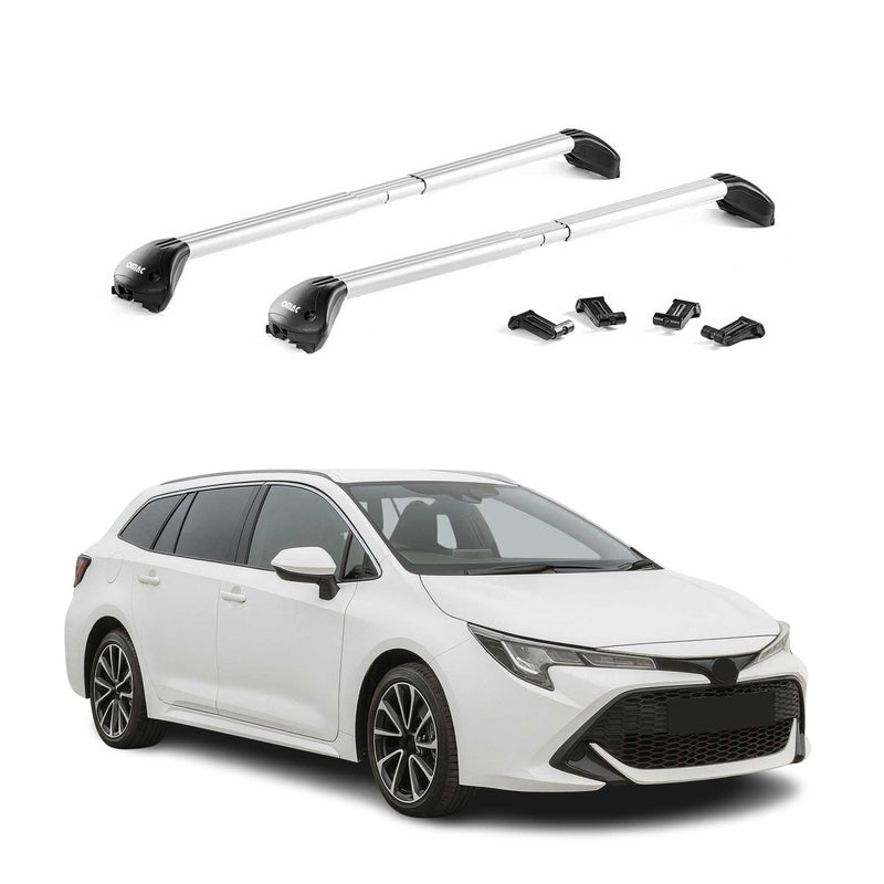 Dachträger für Toyota Corolla Kombi 2019-2025 100kg Alu Silber 2x ABE