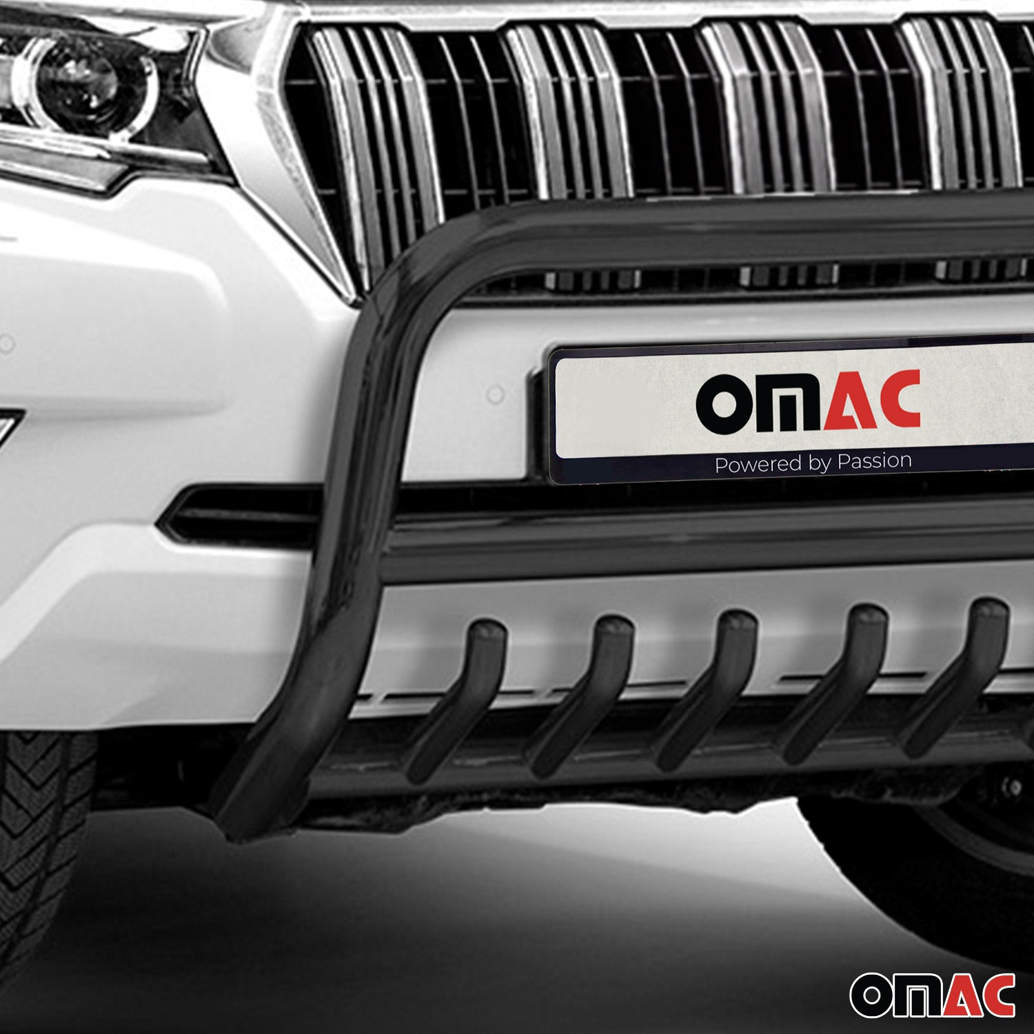 Edelstahl Frontschutzbügel für Toyota Land Cruiser 150 2019-2023 mit ABE Schwarz