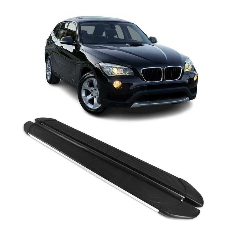 Seitenschweller Trittbretter für BMW X1 2009-2015 Silber Aluminium 2 tlg