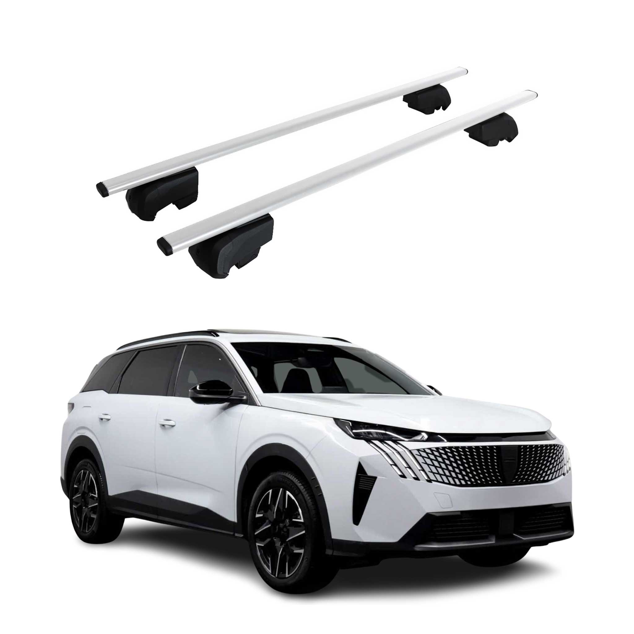 Dachträger Grundträger für Peugeot 5008 III 2024-2026 Metall Silber 2tlg