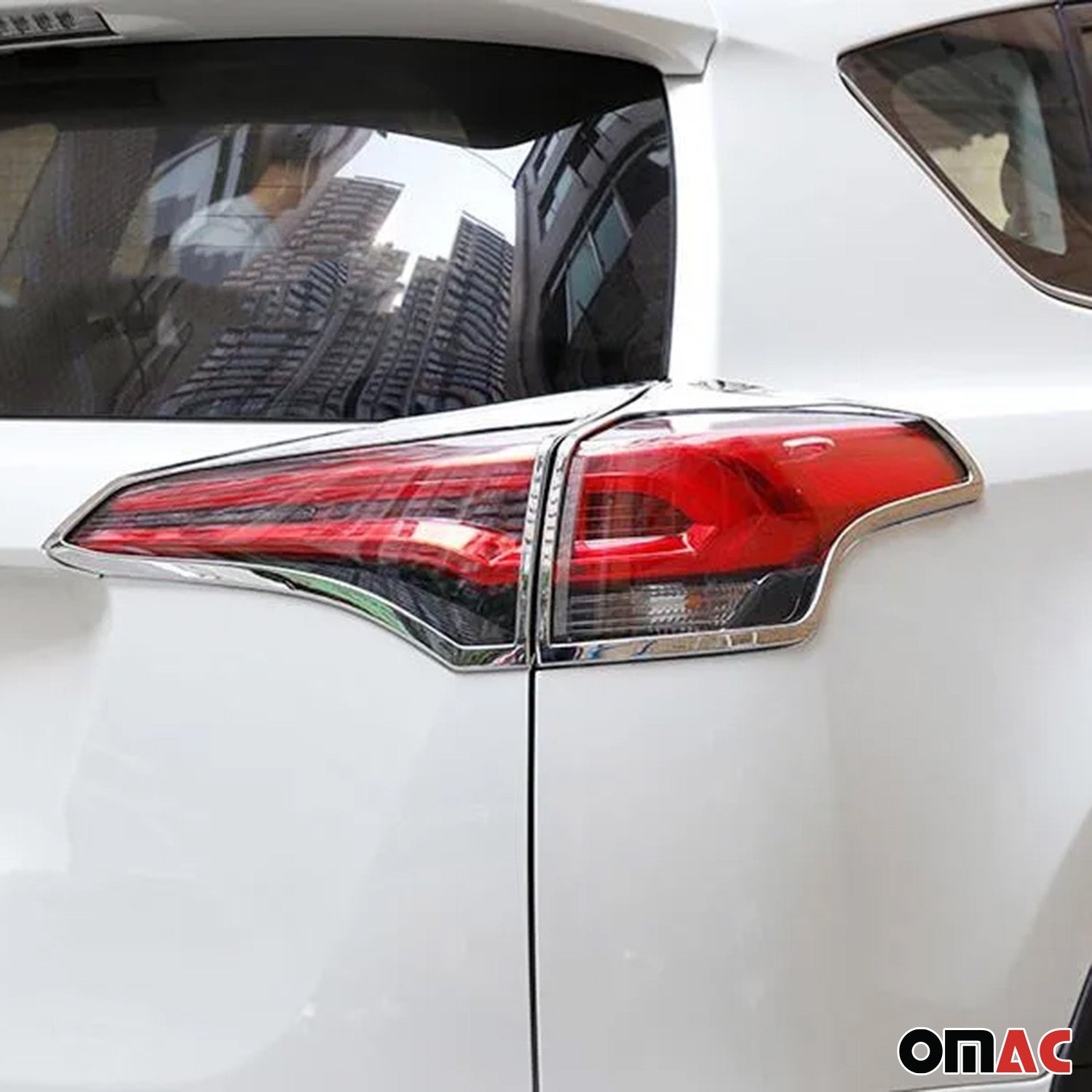 Rücklicht Leisten Heckleuchte für Toyota RAV4 2019-2025 Chrom ABS Silber 2tlg