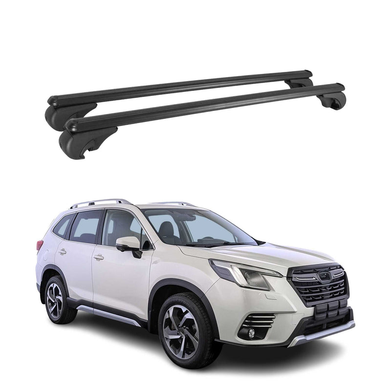 Dachträger Grundtäger für Subaru Forester mk5 2018-2025 75kg Alu Schwarz 2 tlg