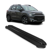 Trittbretter für Citroen C3 Aircross 2017-2024 Aluminium Schwarz Silber