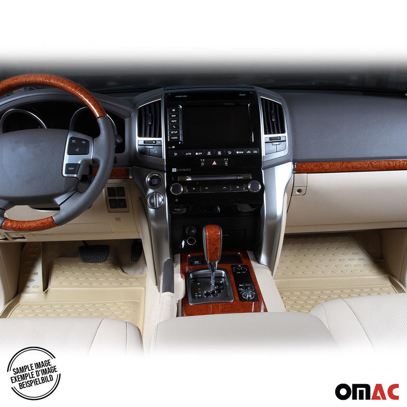 OMAC Gummimatten Fußmatten für BMW 5er F11 Touring 2010-2013 TPE Matten Beige 4x