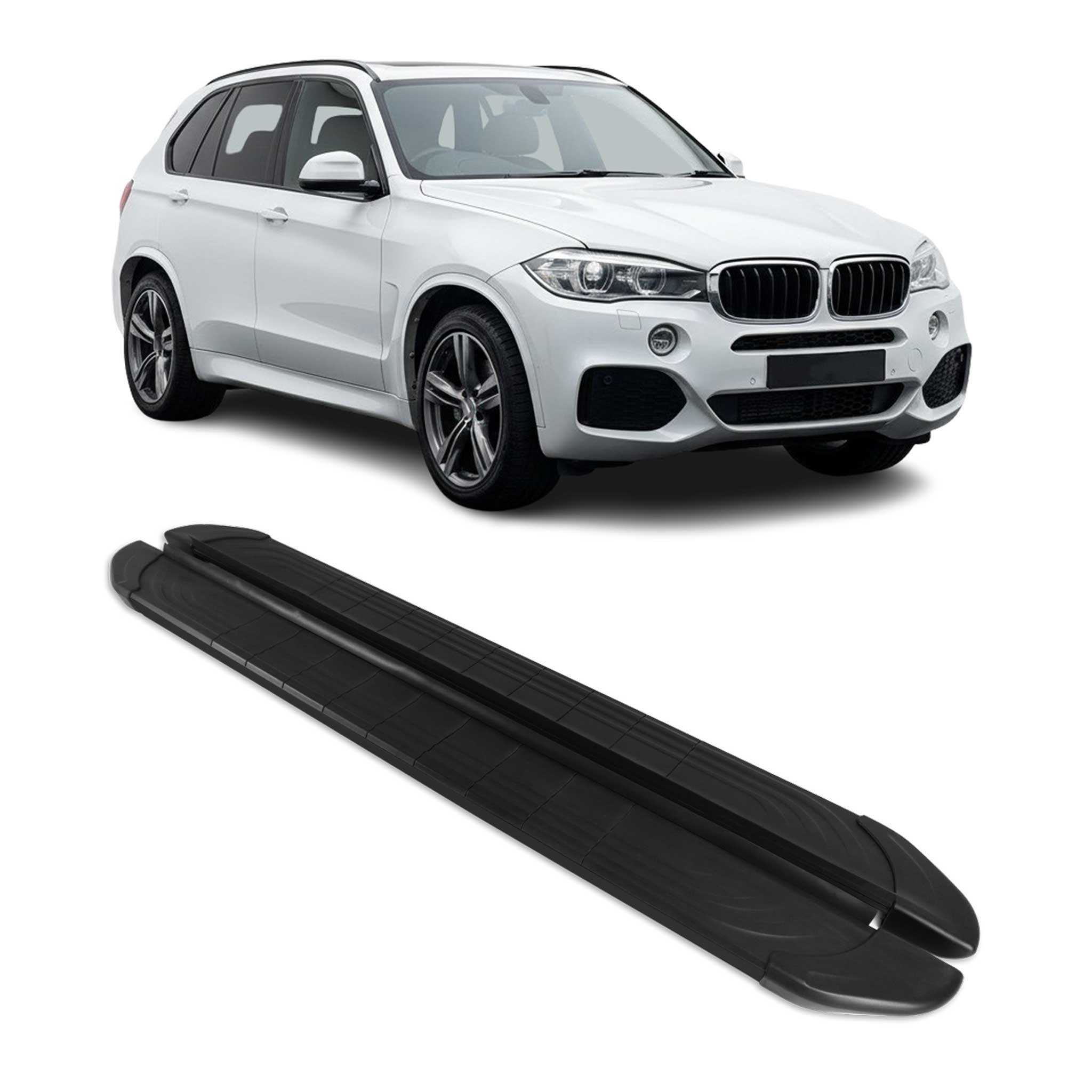 Seitenschweller Trittbretter für BMW X5 2014-2018 Schwarz Aluminium 2 tlg
