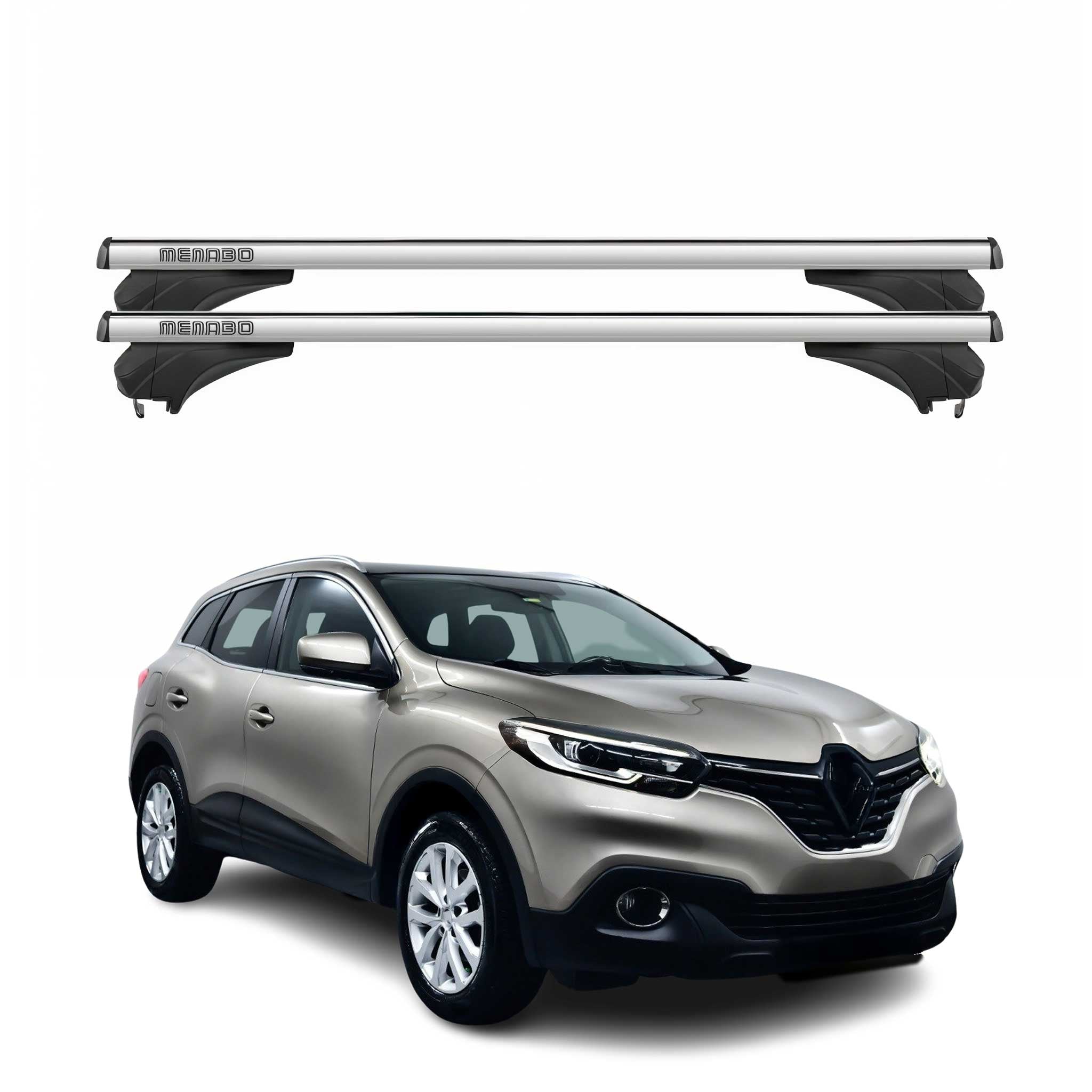 Menabo Dachträger Grundtäger für Renault Kadjar 2015-2022 Aluminium Silber 2 tlg