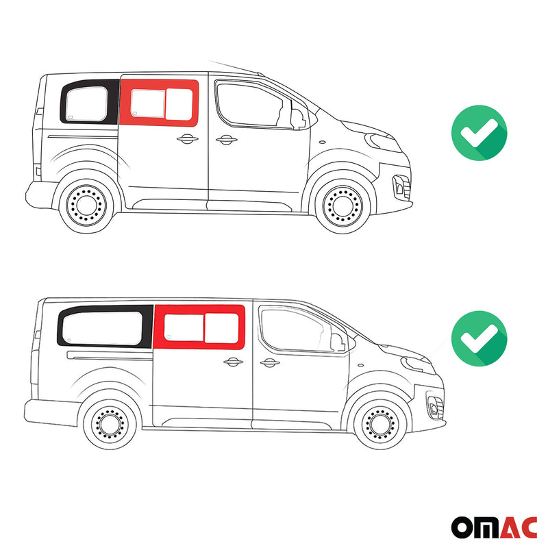 Schiebefenster Seitenfenster für Opel Vivaro 2019-2024 Schwarz Rechts L2 L3