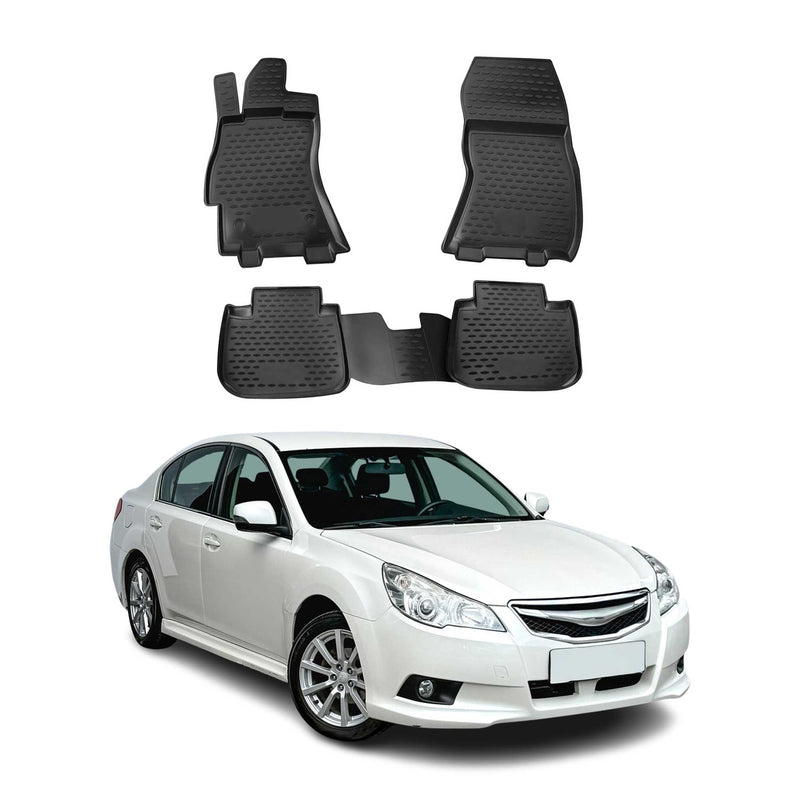 OMAC Gummimatten Fußmatten für Subaru Legacy 2009-2014 TPE Automatten Schwarz 4x