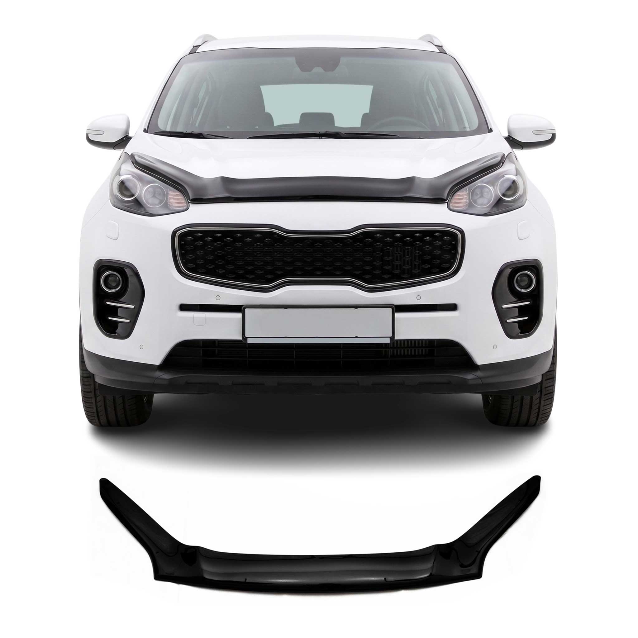 Motorhaube Deflektor Steinschlagschutz für KIA Sportage 2016-2021 Schwarz Acryl