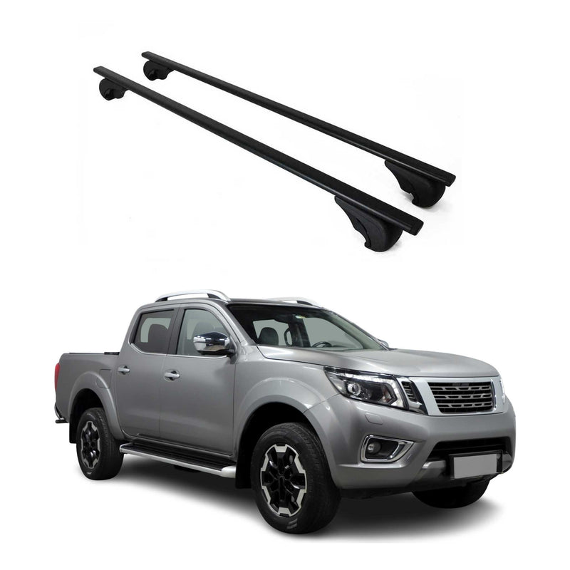 Dachträger Grundtäger für Nissan Navara 2004-2025 75kg Metall Schwarz 2 tlg