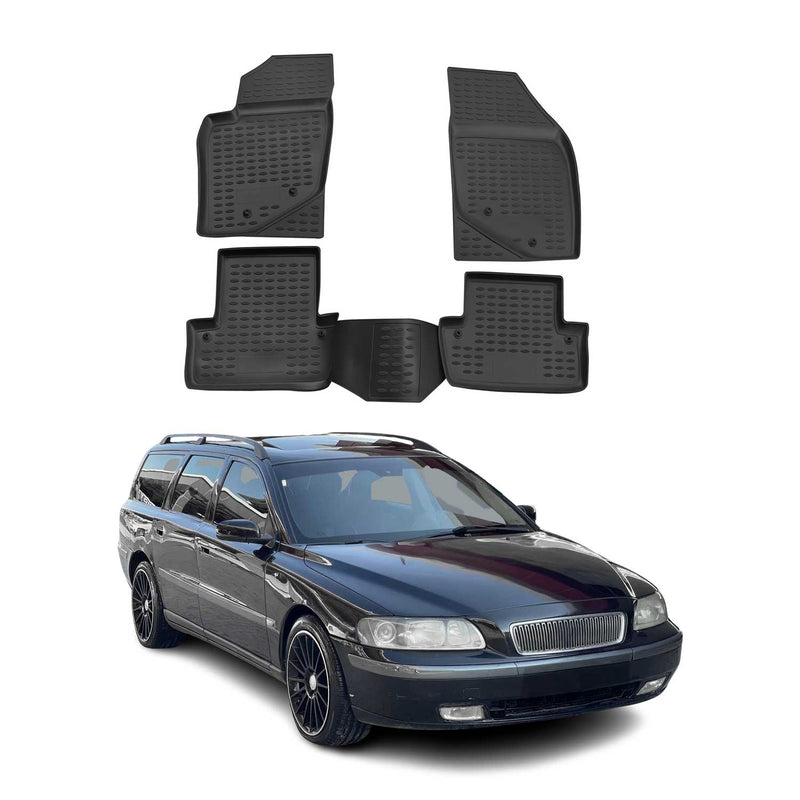 OMAC Gummimatten Fußmatten für Volvo V70 2000-2007 TPE Automatten Schwarz 4x