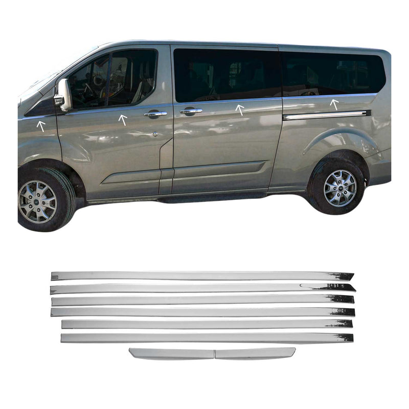Fensterleisten Zierleisten für Ford Tourneo Custom V362 2013-2023 Stahl Chrom 8x