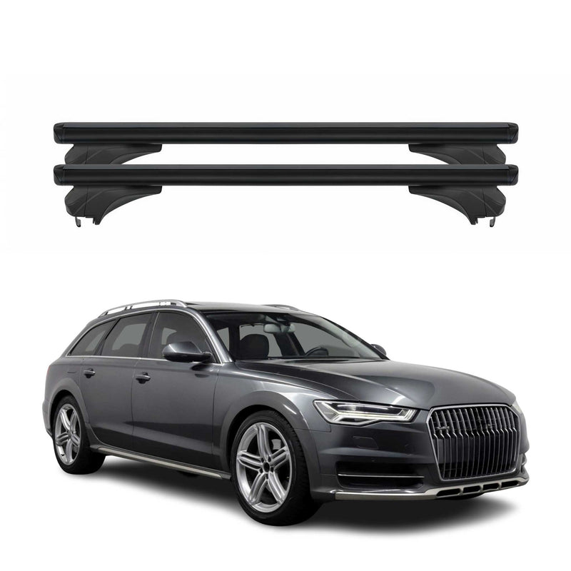 Menabo Dachträger Grundtäger für Audi A6 4G Allroad 2012-2018 Alu Schwarz 2 tlg