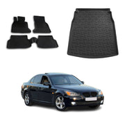Fußmatten & Kofferraumwanne Set für BMW 5er E60 Limousine 2003-2010 Schwarz