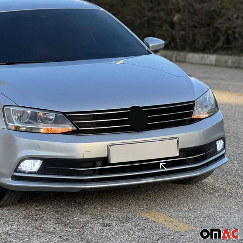 Kühlergrill Leisten Grillleisten für VW Jetta 2014-2018 Edelstahl Silber 1tlg