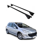 Dachträger Grundtäger für Peugeot 308 Kombi 2007-2021 75kg Metall Schwarz 2 tlg