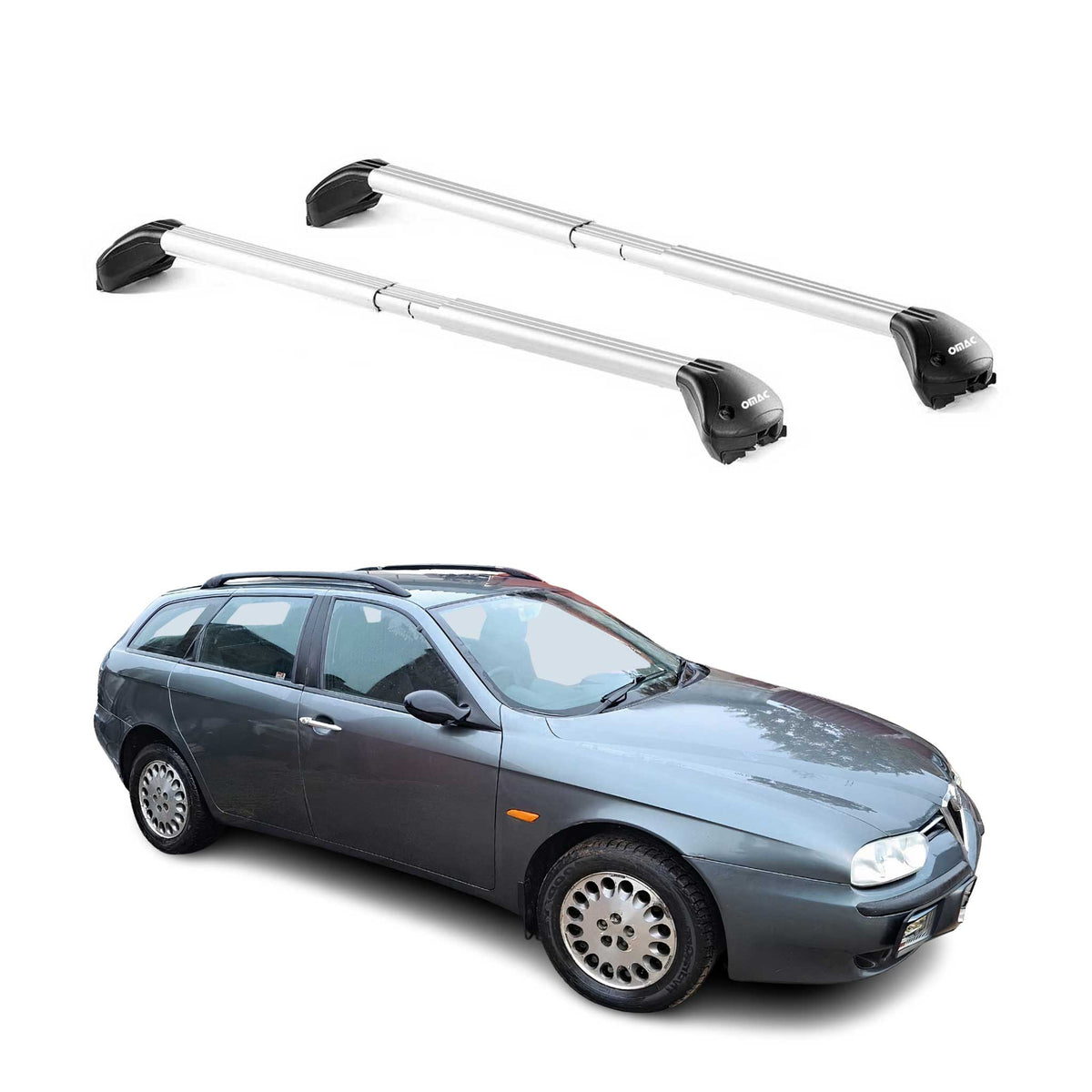 Dachträger für Alfa Romeo 156 / 159 Sportwagon 2004-2011 100kg Alu Silber 2x ABE