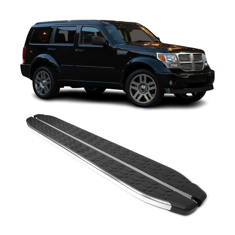 Trittbretter Seitenschweller für Dodge Nitro 2007-2012 Edelstahl Schwarz Silber