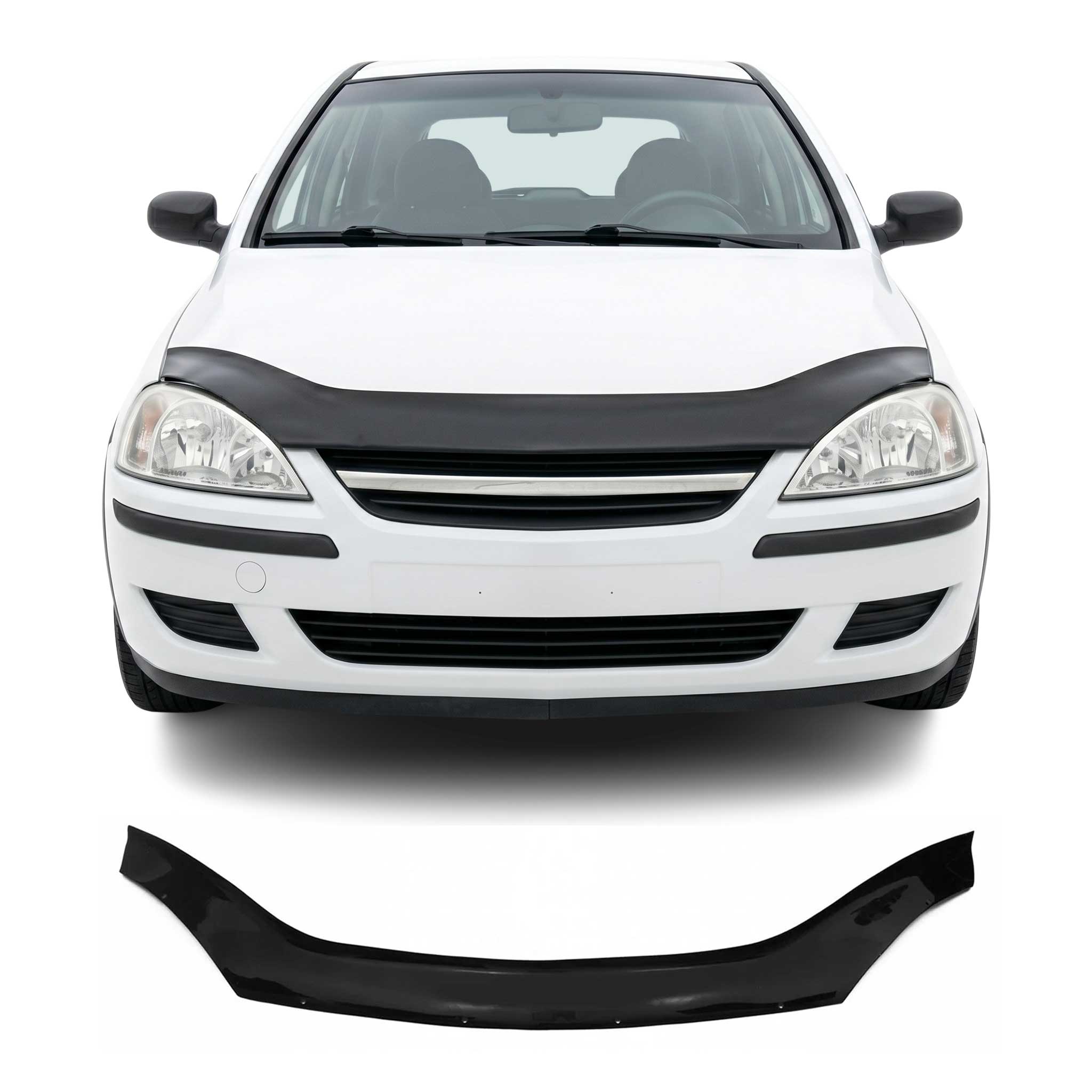 Motorhaube Deflektor Steinschlagschutz für Opel Corsa C 2000-2006 Schwarz