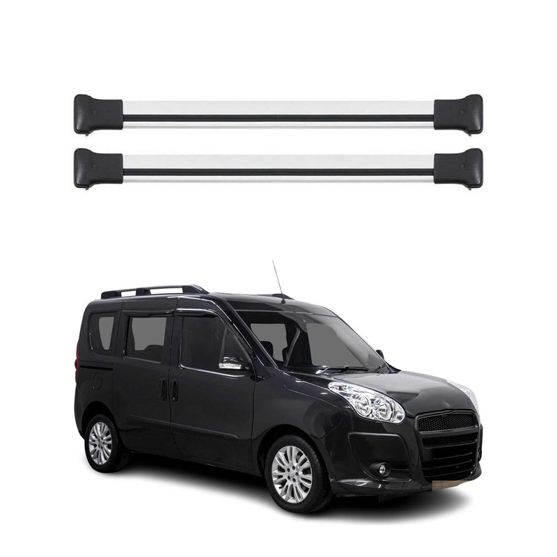 Dachträger Grundtäger für Fiat Doblo 2010-2022 75kg Aluminium Silber 2tlg