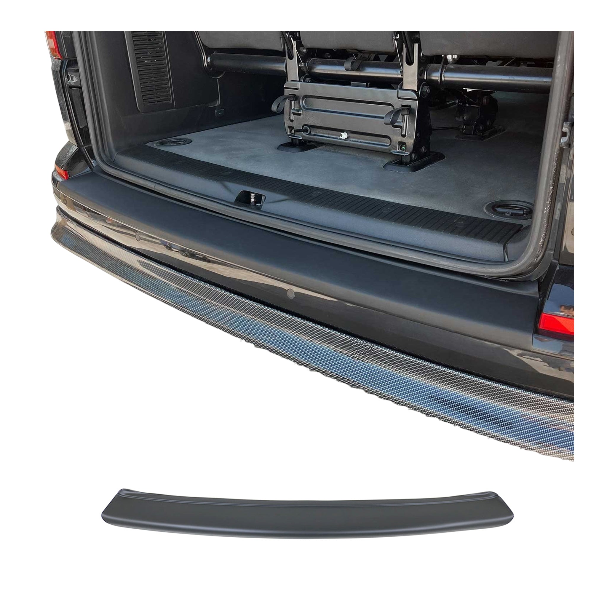 Ladekantenschutz für VW T5 T6 Transporter alle 2003-2024 Hecktüren matt schwarz