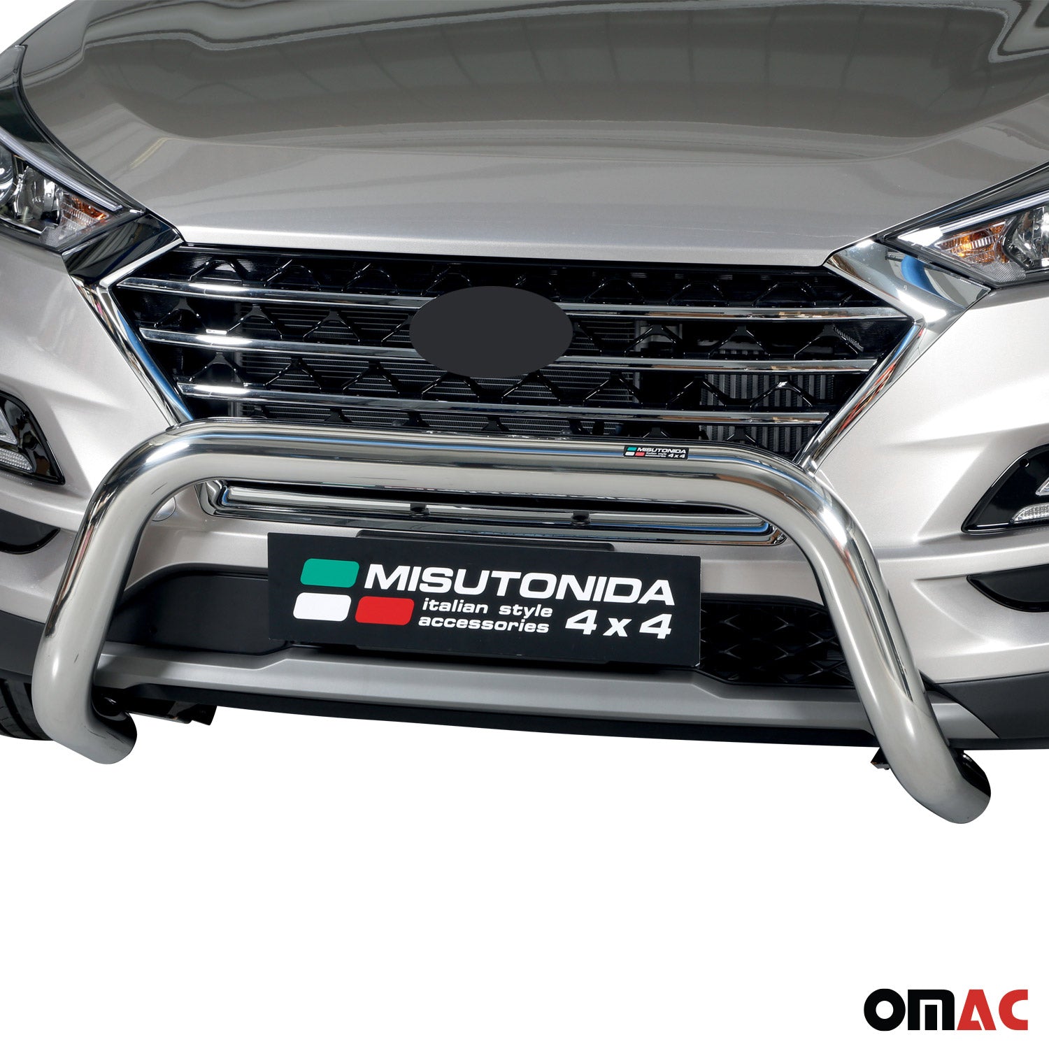 Frontbügel Frontschutzbügel für Hyundai Tucson 2018-2021 ø76mm Stahl Silber