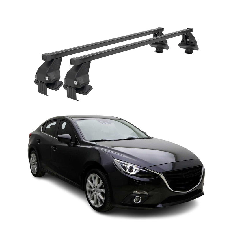 Menabo Dachträger Grundtäger für Mazda 3 BM 2013-2019 50kg Stahl Schwarz 2 tlg