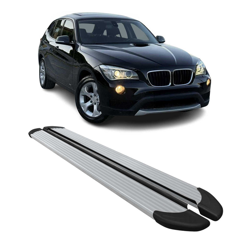 Trittbretter Seitenschweller für BMW X1 2009-2015 Aluminium Silber 2 tlg