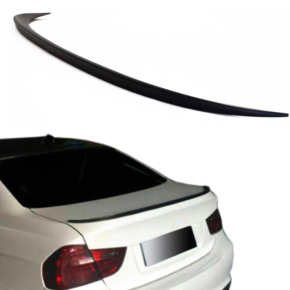 JOM Heckspoiler Dachspoiler für BMW 3er E90 Limo 2005-2011 schwarz Matt mit ABE Typ 2