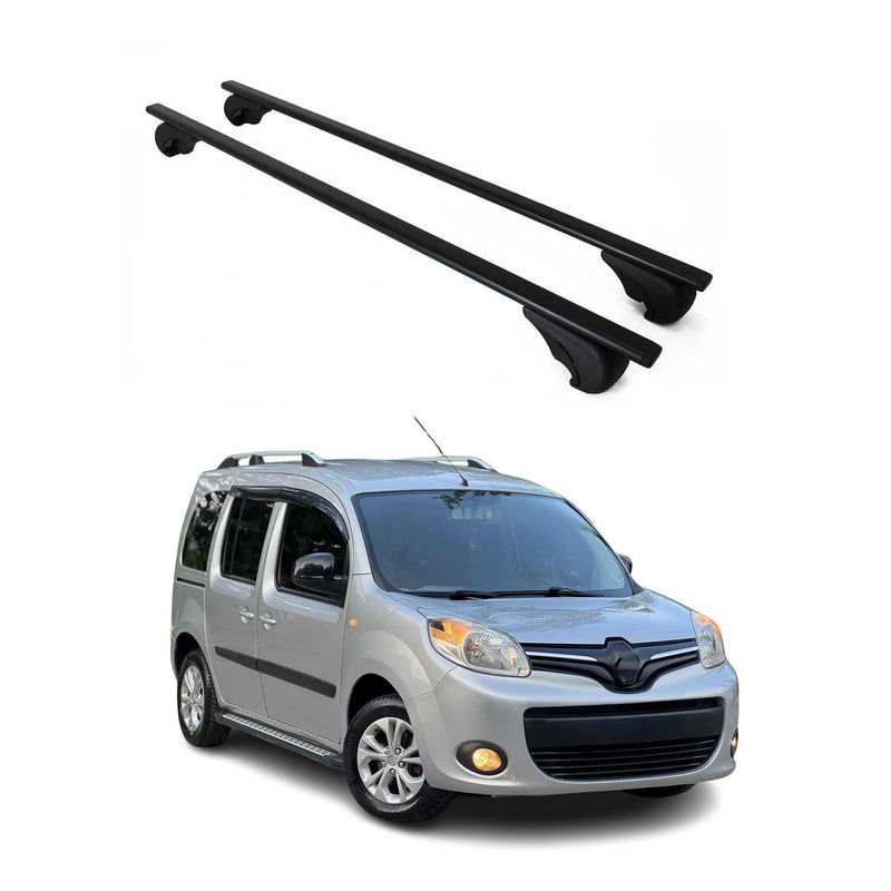 Dachträger Grundtäger für Renault Kangoo mk2 2007-2021 75kg Metall Schwarz 2 tlg