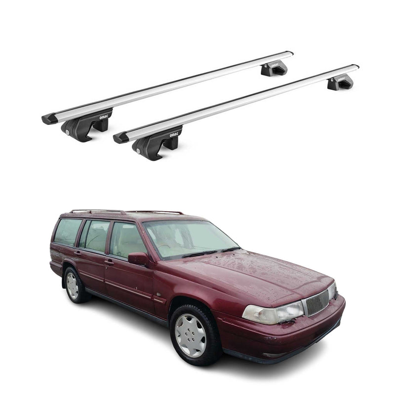 Dachträger Grundtäger für Volvo 940 1990-1998 5 tür 90kg Alu Silber 2 tlg ABE