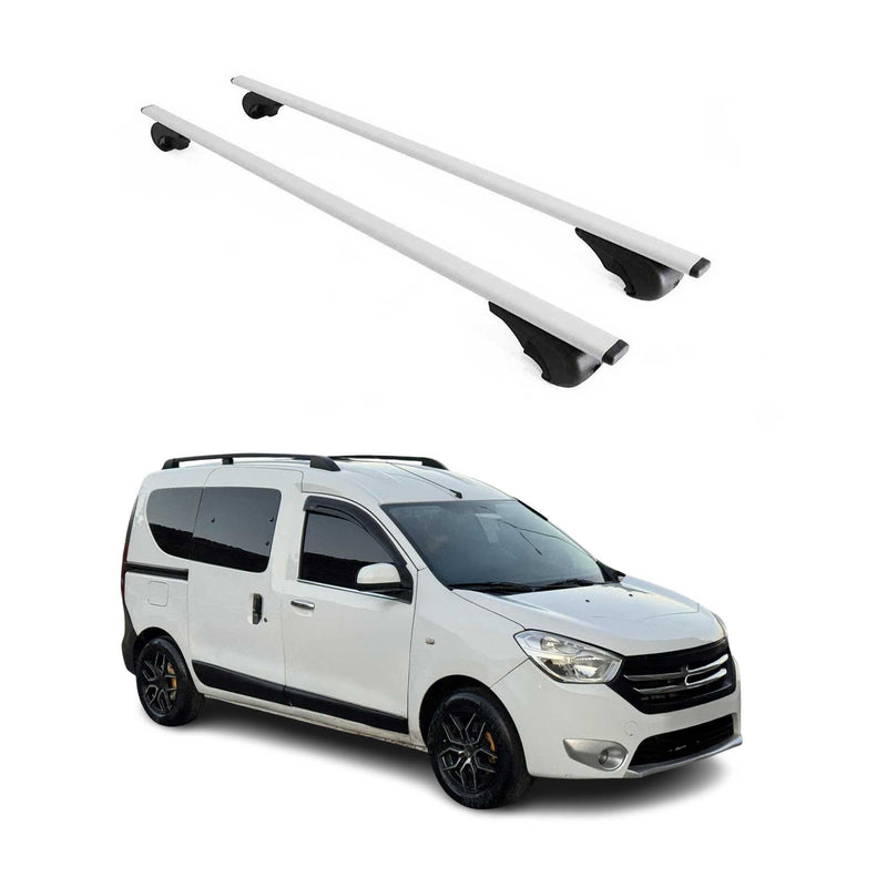 Dachträger Grundtäger für Dacia Dokker 2012-2021 75kg Metall Silber 2 tlg