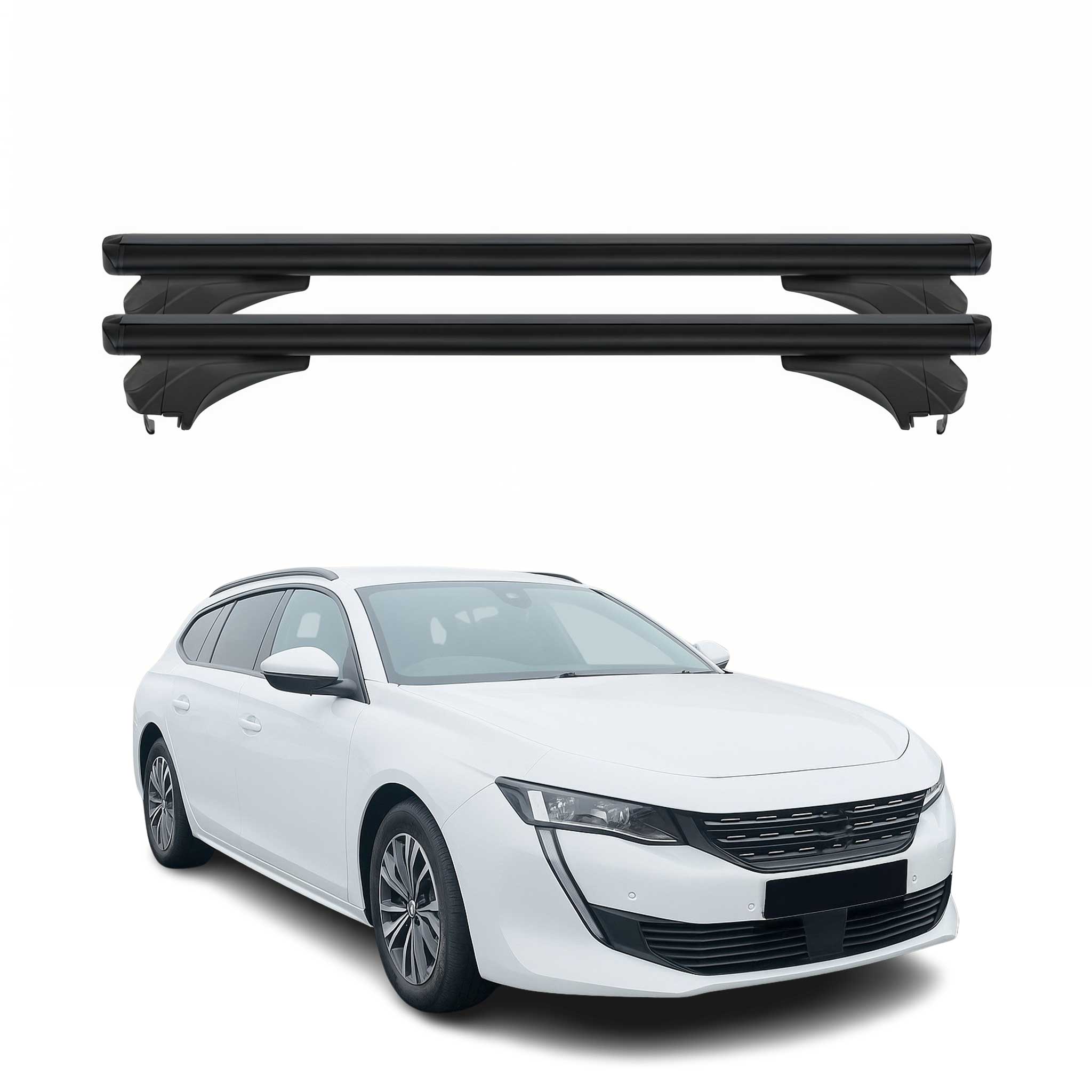 Menabo Dachträger für Peugeot 508 II Kombi 2018-2025 Aluminium Schwarz 2 tlg