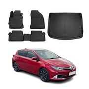 Fußmatten & Kofferraumwanne Set für Toyota Auris 5tür 2012-2018 TPE Schwarz