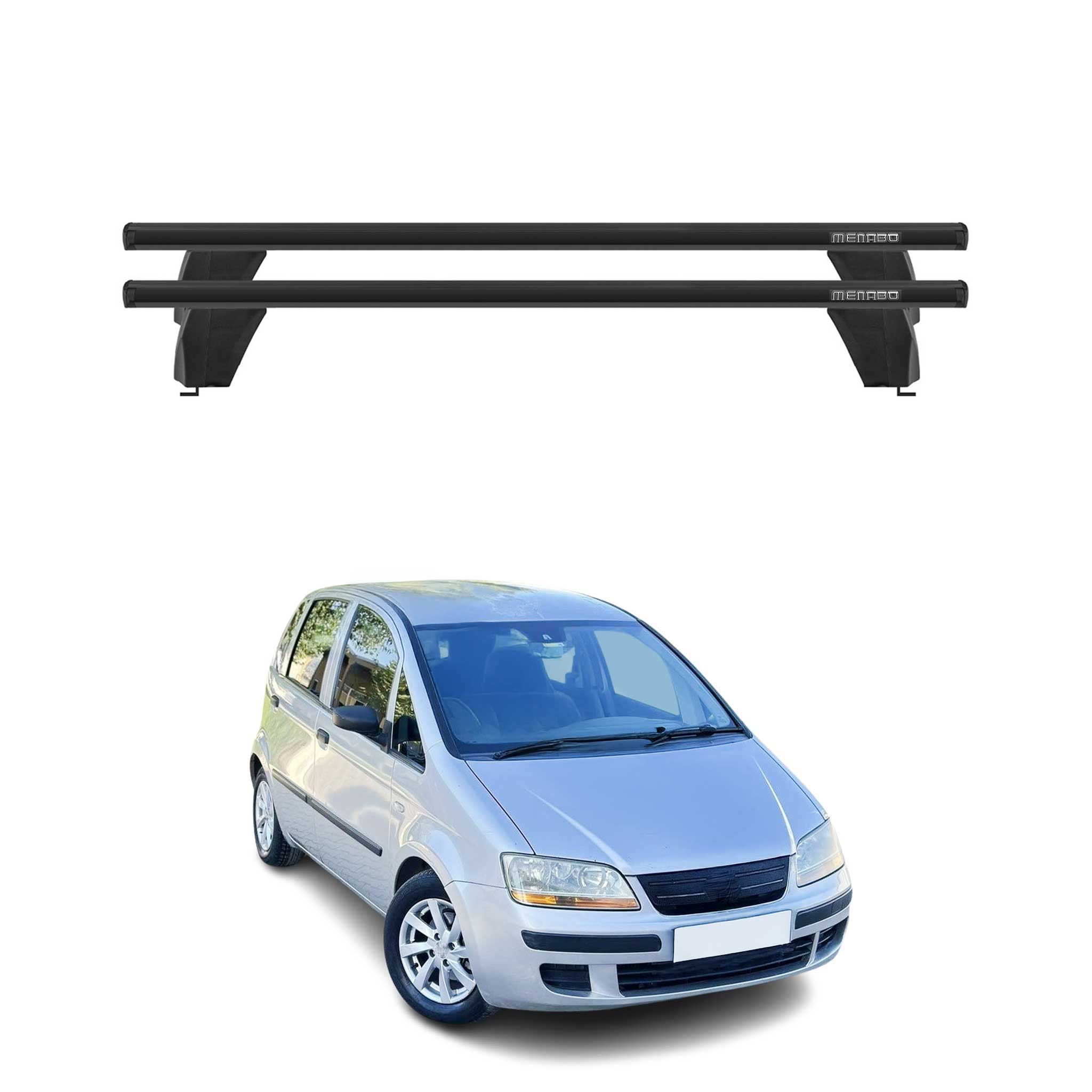 Menabo Dachträger Grundtäger für Fiat Idea 2003-2012 75kg Alu Schwarz 2 tlg