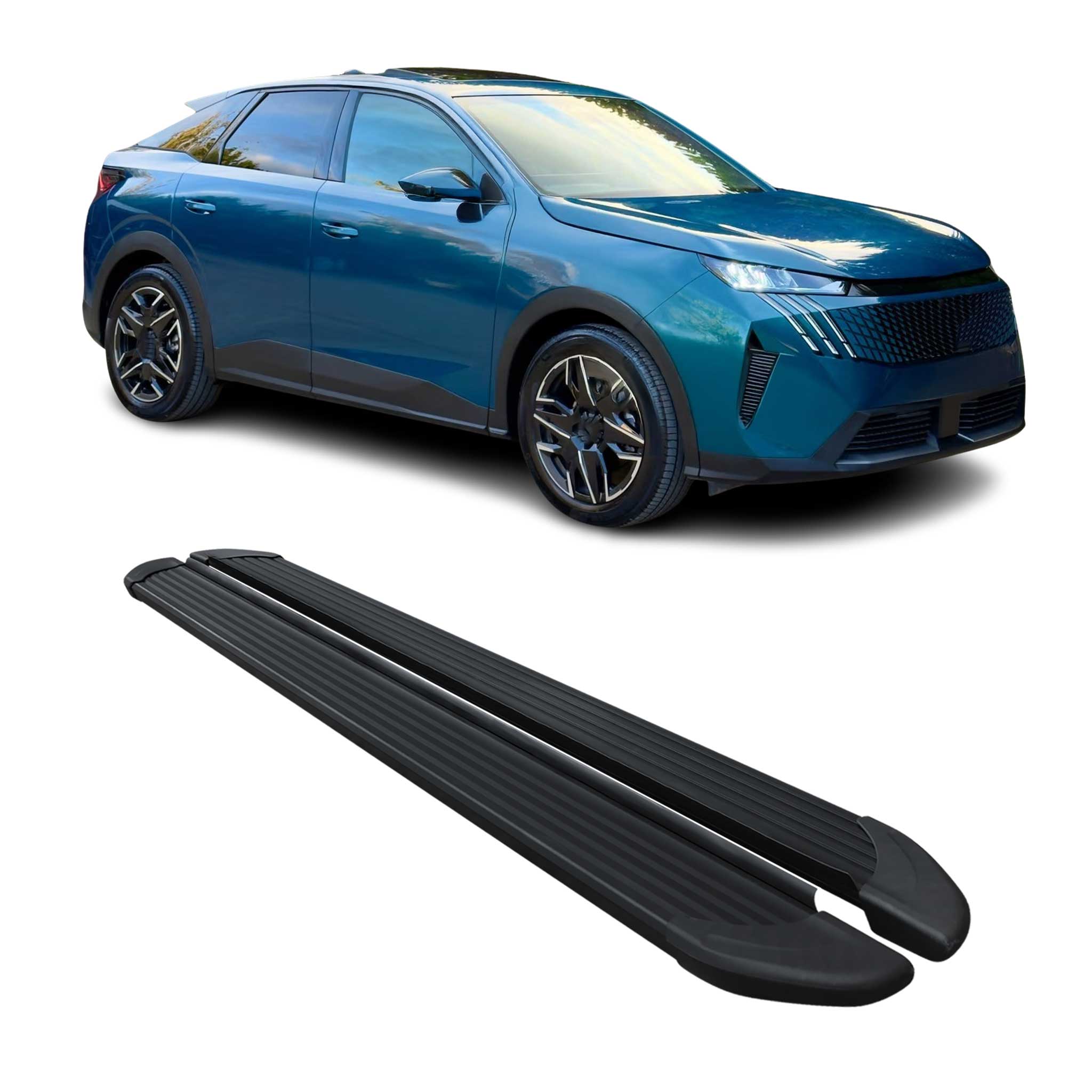 Seitenschweller Trittbretter Schweller für Peugeot 3008 III 2024-26 Alu Schwarz