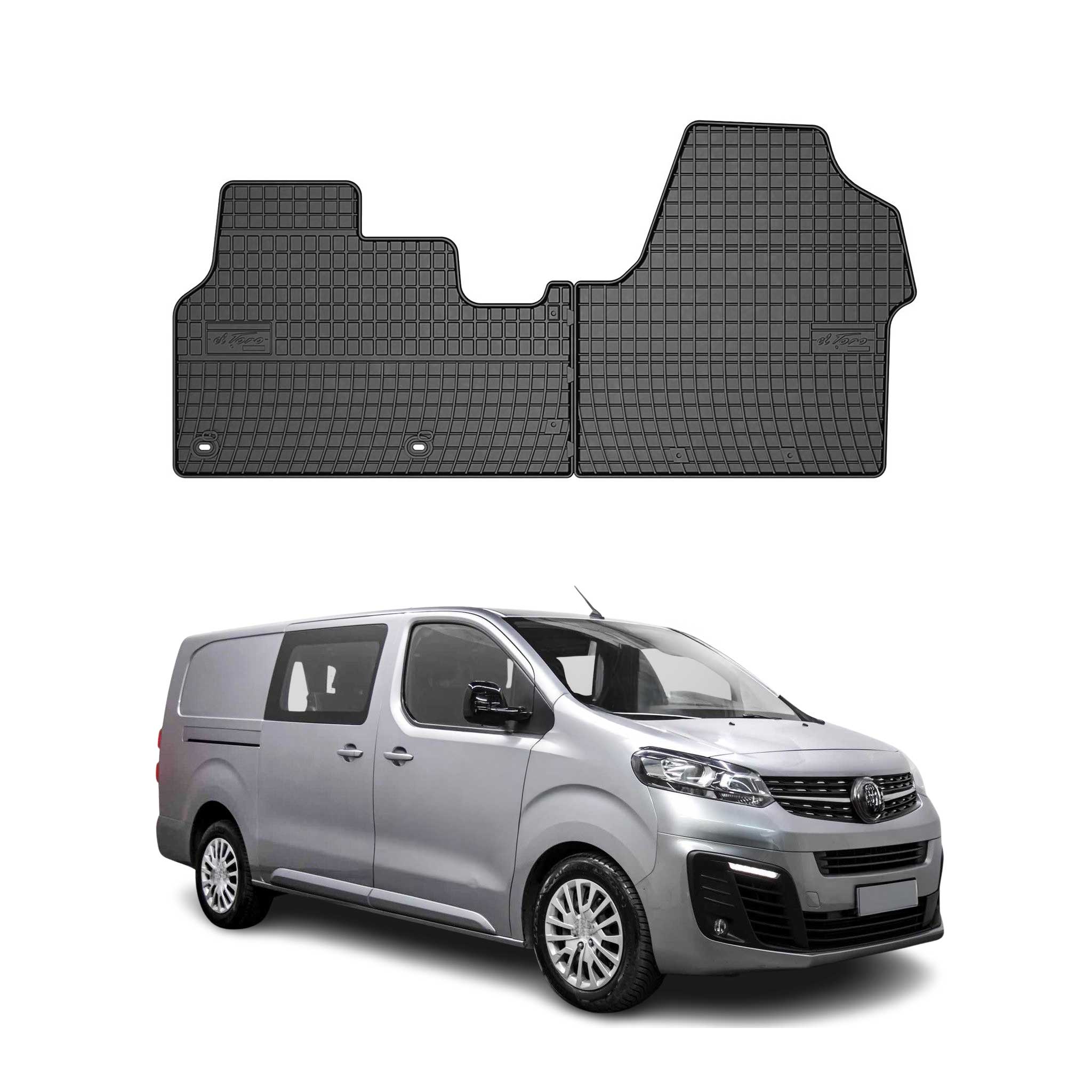 OMAC Gummi Fußmatten für Opel Vivaro C 2019-2026 Automatten Gummi TPE Schwarz 2x